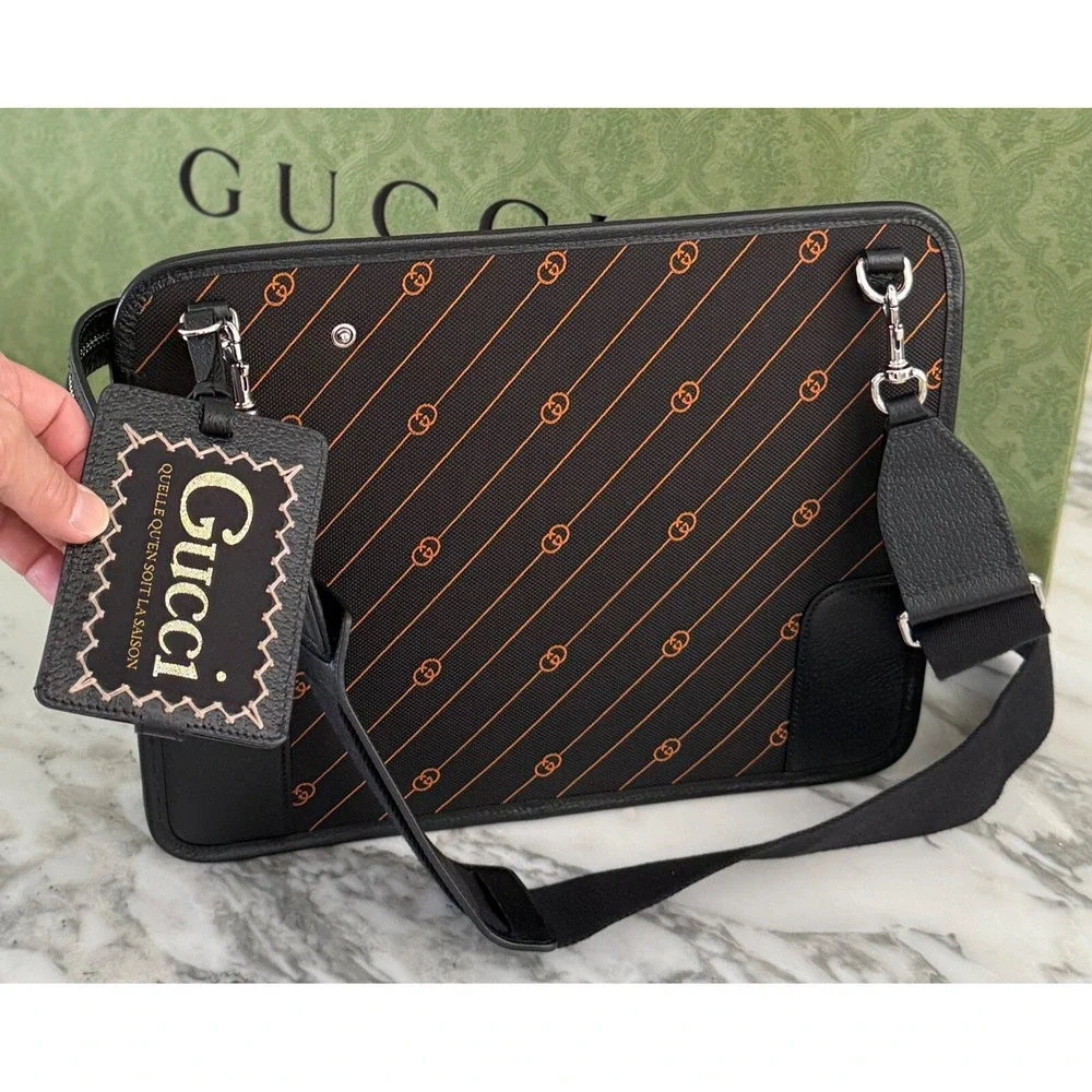 NWT Gucci 752595 Unisex Interlocking Medium GG Messenger Bag‎